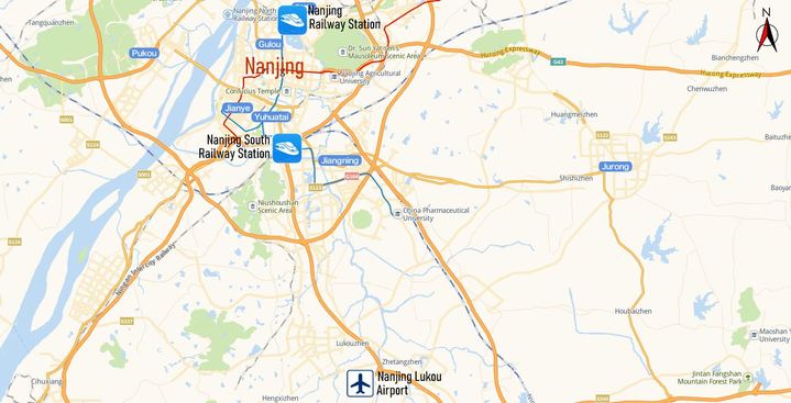Nanjing Lukou International Airport map, map of NKG Airport